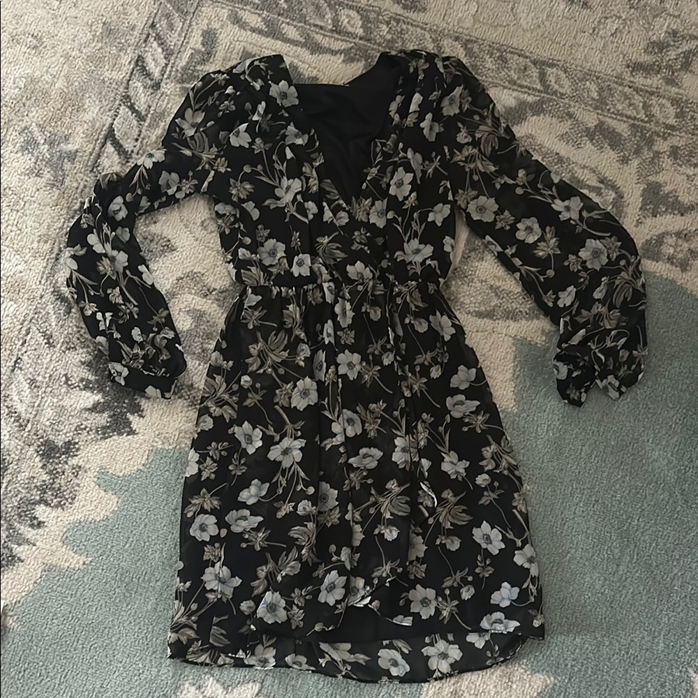 Floral Black Dress